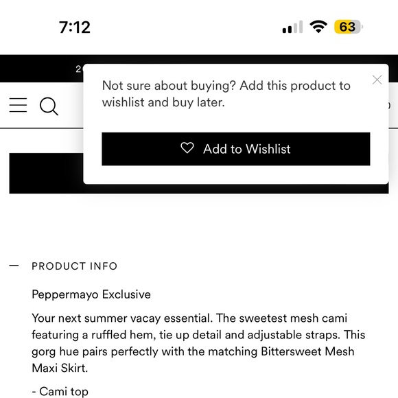 Peppermayo bittersweet mesh cami top and maxi skirt set - Picture 3 of 3